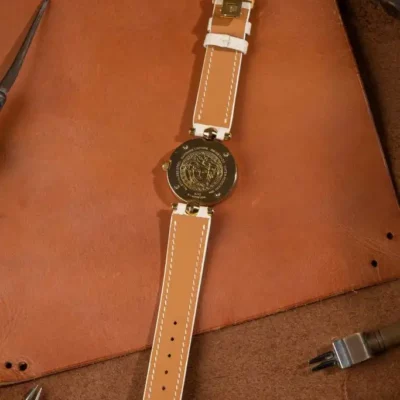 Dây Da Đồng Hồ Hermes – Da Bê Epsom - Cream - Hình 5