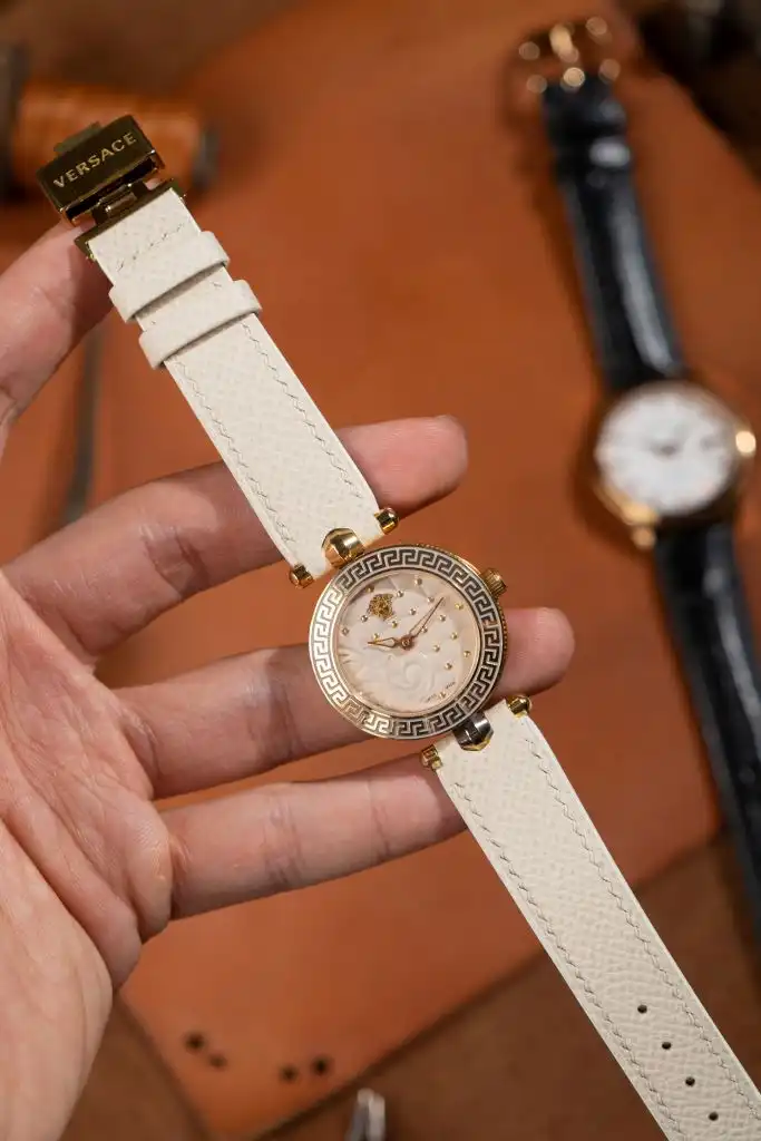 Dây Da Đồng Hồ Hermes – Da Bê Epsom - Cream - Hình 4