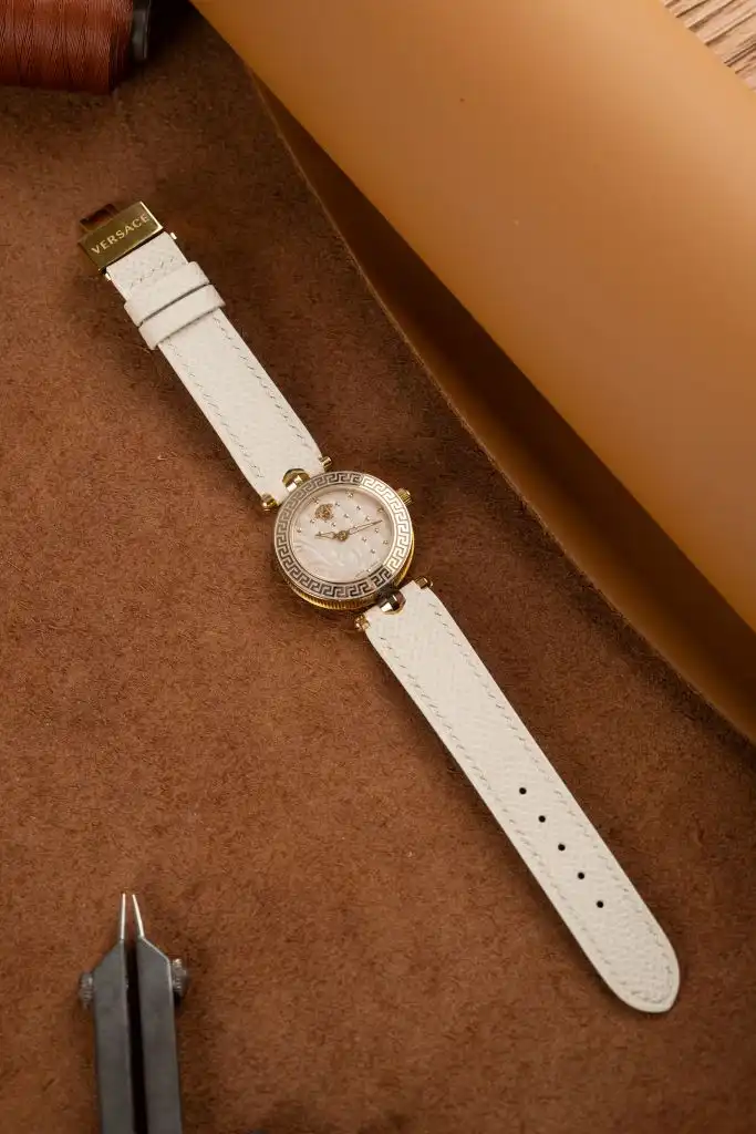 Dây Da Đồng Hồ Hermes – Da Bê Epsom - Cream - Hình 3