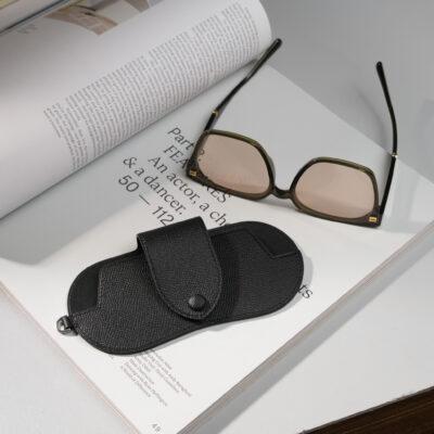 Bao Da Kính Mắt Da Epsom Đen