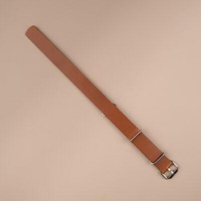 Dây Da Đồng Hồ NATO Strap Da Swift Nâu Vàng