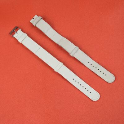 Dây Da Đồng Hồ Da Bò Swift Trắng Handmade